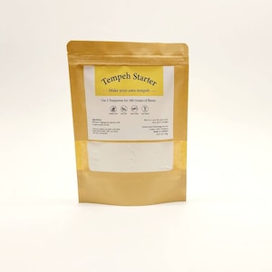 Organic Soy-Free Tempeh Starter Culture (100g) - Rhizopus Oligosporus Spores - Makes 16 Batches of Plant-Based Tempeh