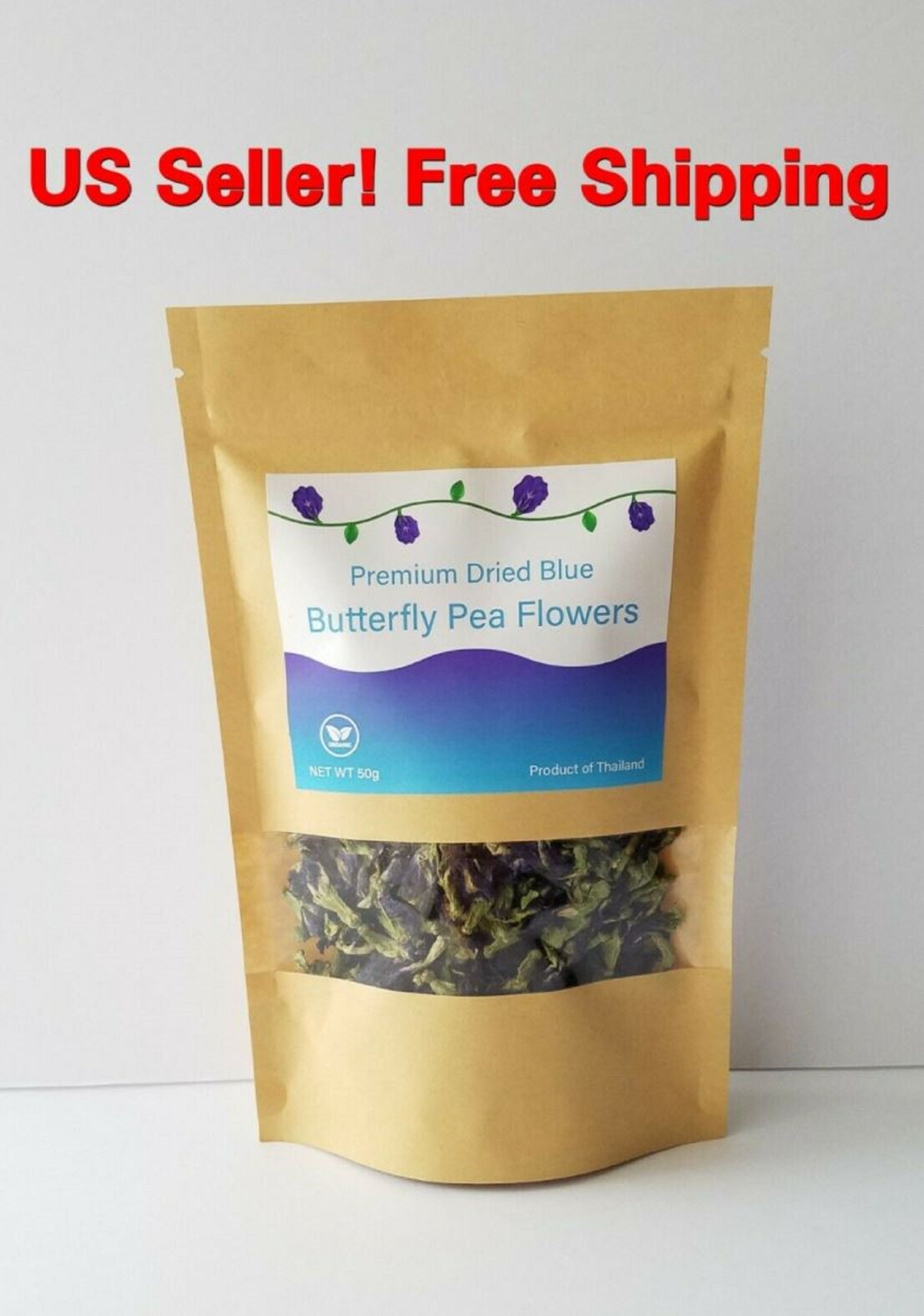 Organic Butterfly Pea Whole Flower Loose Leaf Tea Dried  Blue Matcha …