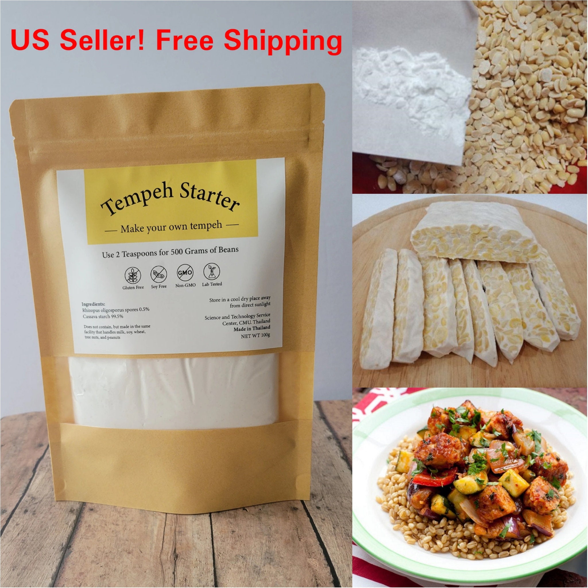 100g Tempeh Starter Tempeh Culture Rhizopus Oligosporus Etsy