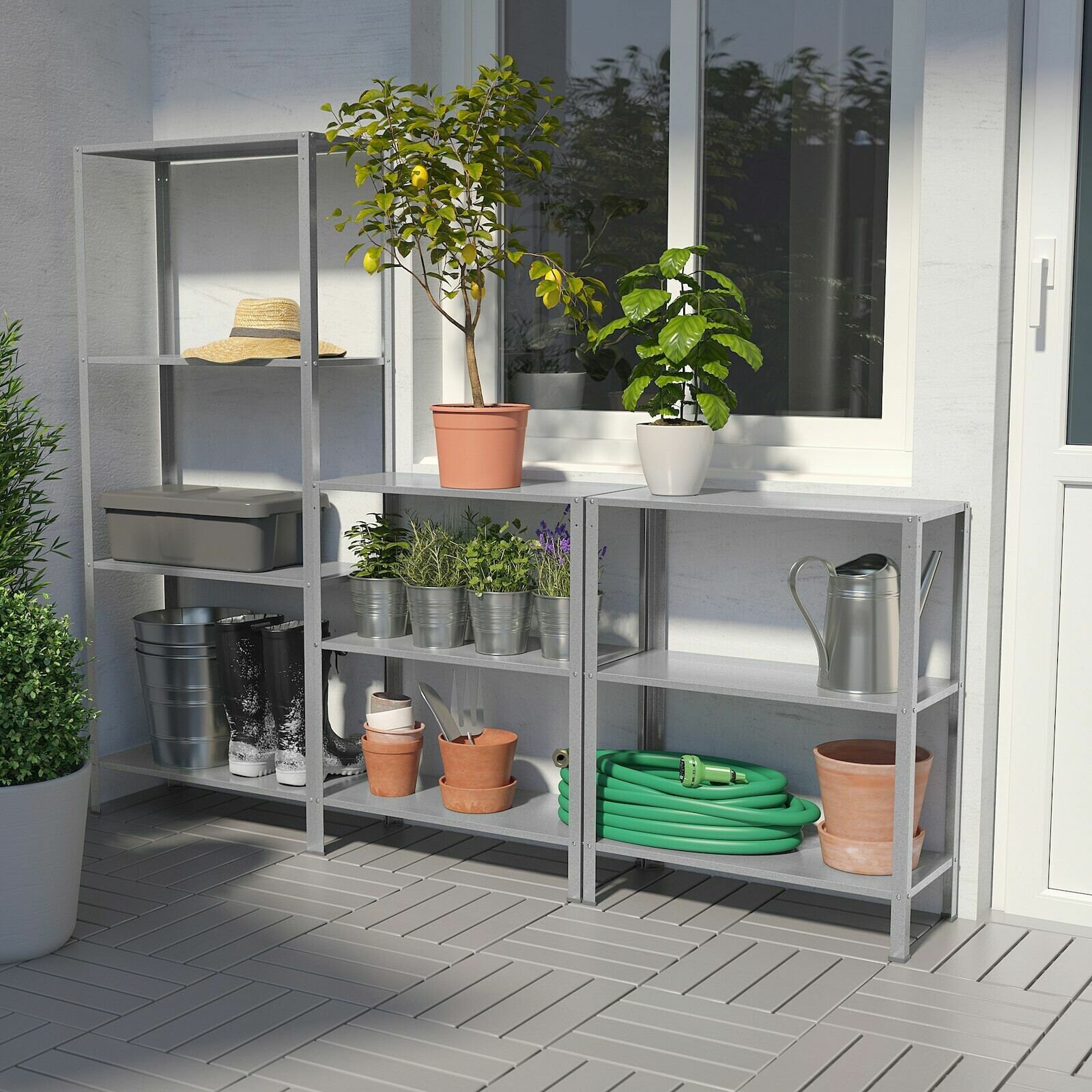 Ikea HYLLIS Garden Workplace Shelving Unit In/Outdoor Steel Etsy