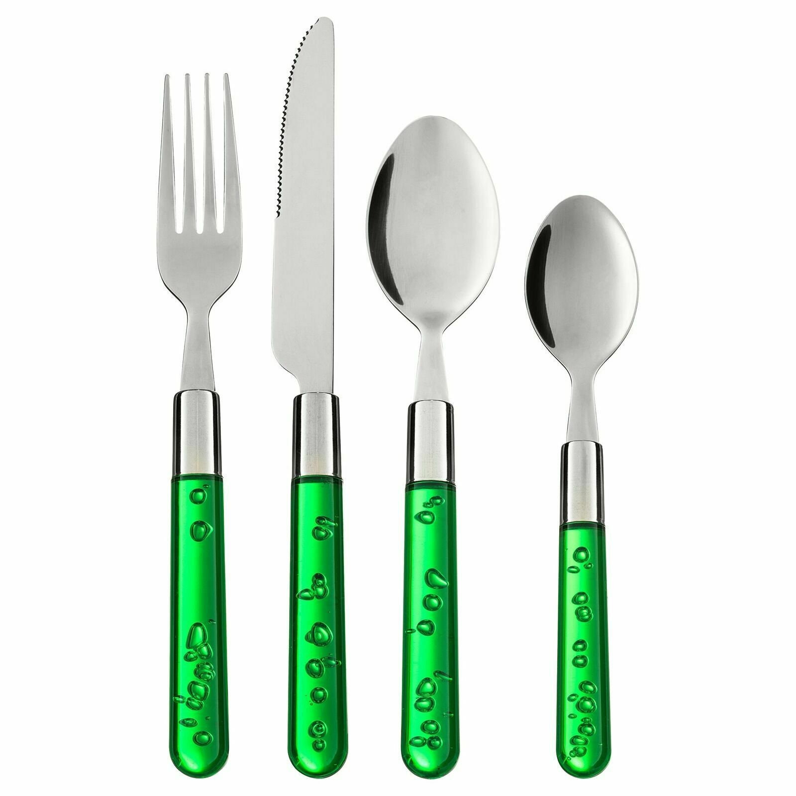 Branded BUBBLOR 24Piece Cutlery Set Transparent Green Etsy