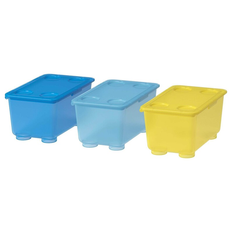 Ikea GLIS Plastic Boxes With Lids Stackable In/outdoor 17x10cm Etsy