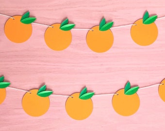 Little Cutie Oranges Banner, Garland, Bunting, Clementine, Party Decoration, Birthday, Baby Shower, Citrus, Decor