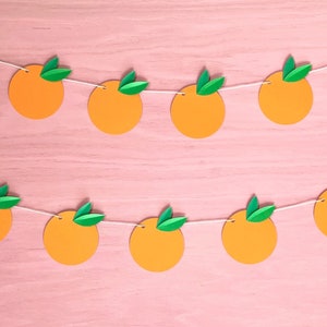 Little Cutie Oranges Banner, Garland, Bunting, Clementine, Party Decoration, Birthday, Baby Shower, Citrus, Decor
