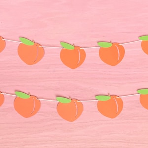 Peach Banner, Garland, Bunting, Sweet Peach, Party Decoration, Birthday, Baby Shower, Peaches, Decor