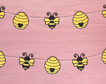 Bee Banner, Garland, Bunting, Bumblebee, Beehive, Sweet as can Bee, Party Decoration, Birthday, Baby Shower, Gender Reveal, Decor