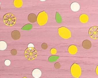 Lemon Confetti, Table Scatter, Party Decor, Yellow, Green, Citrus, Summer, Lemonade