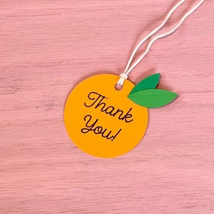 Little Cutie Orange Thank You Favor Tags, Party Decorations, Baby Shower, Birthday, Clementine, Sets of 6, Custom Text, Personalize