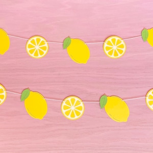 Lemon Banner, Garland, Bunting, Party Decoration, Birthday, Baby Shower, Bridal Shower, Citrus, Yellow, Decor