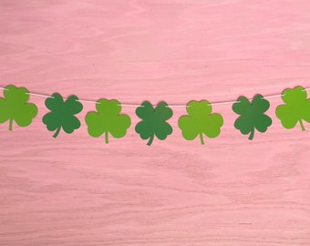 St. Patrick’s Day Banner, Garland, Bunting, Clover, Shamrock, Decor, Party Decoration, Green, Lucky, St Paddy’s Day, Saint Patty's Day