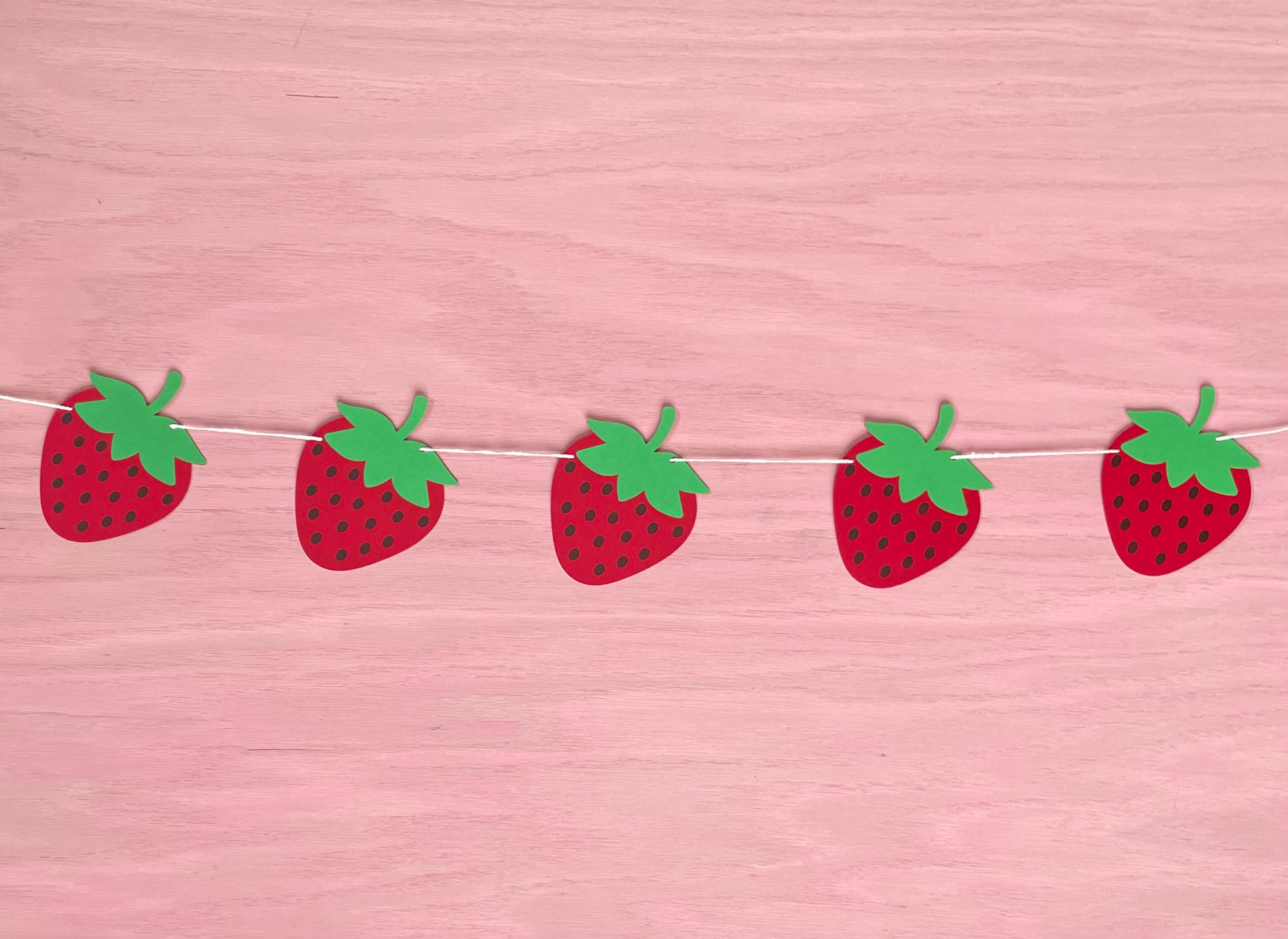 Pink Strawberry Banner