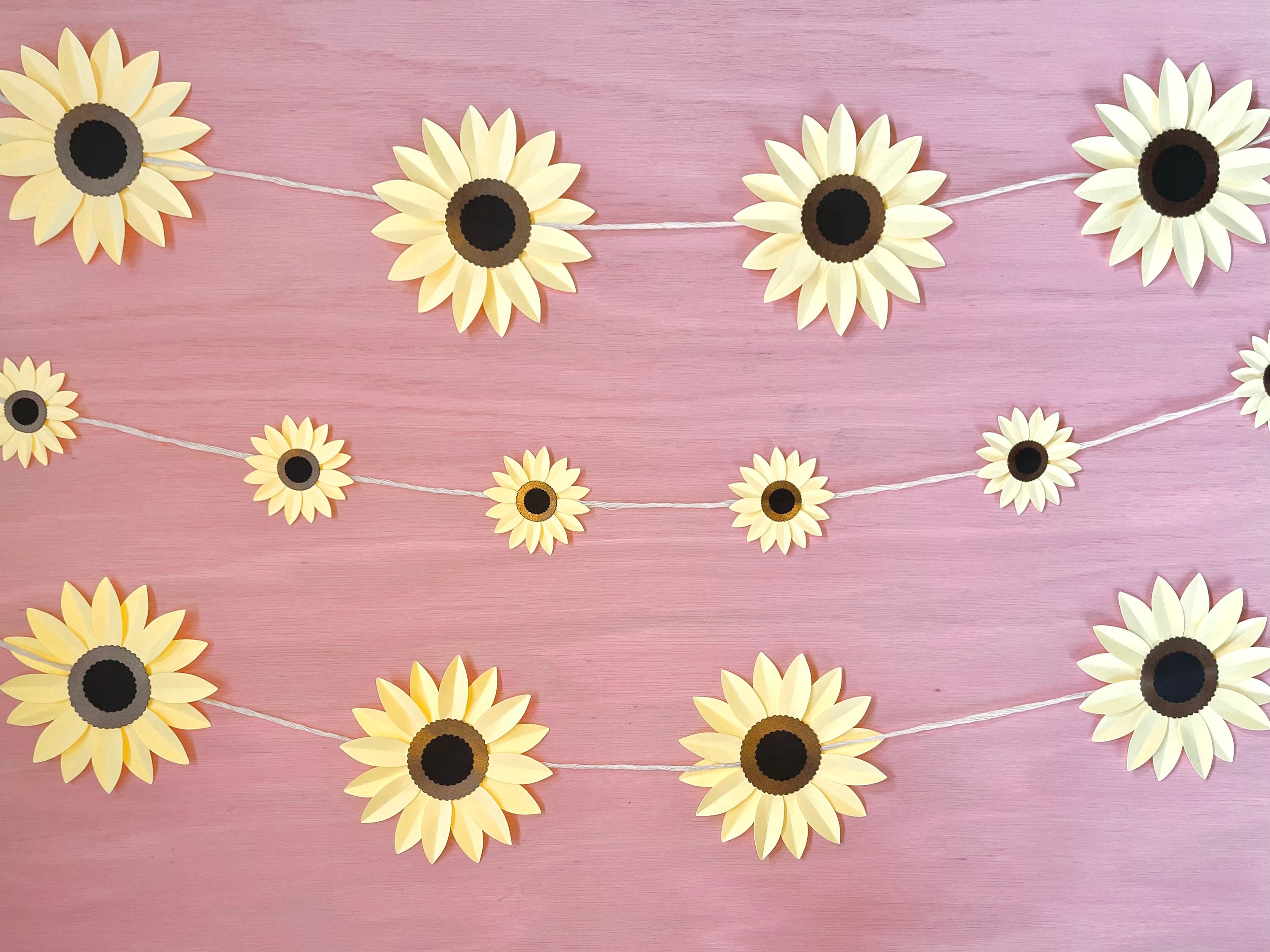 Sunflower Banner Garland Bunting Flower Party Decoration Birthday Baby Shower Bridal Shower Decor