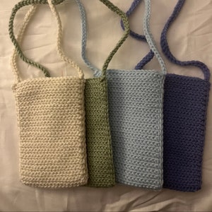 Cute Pink&Yellow&White(Square) Crochet Small Handbag Crossbody Purse  Crochet Shoulder Bag for Girl Cute Crochet Purses