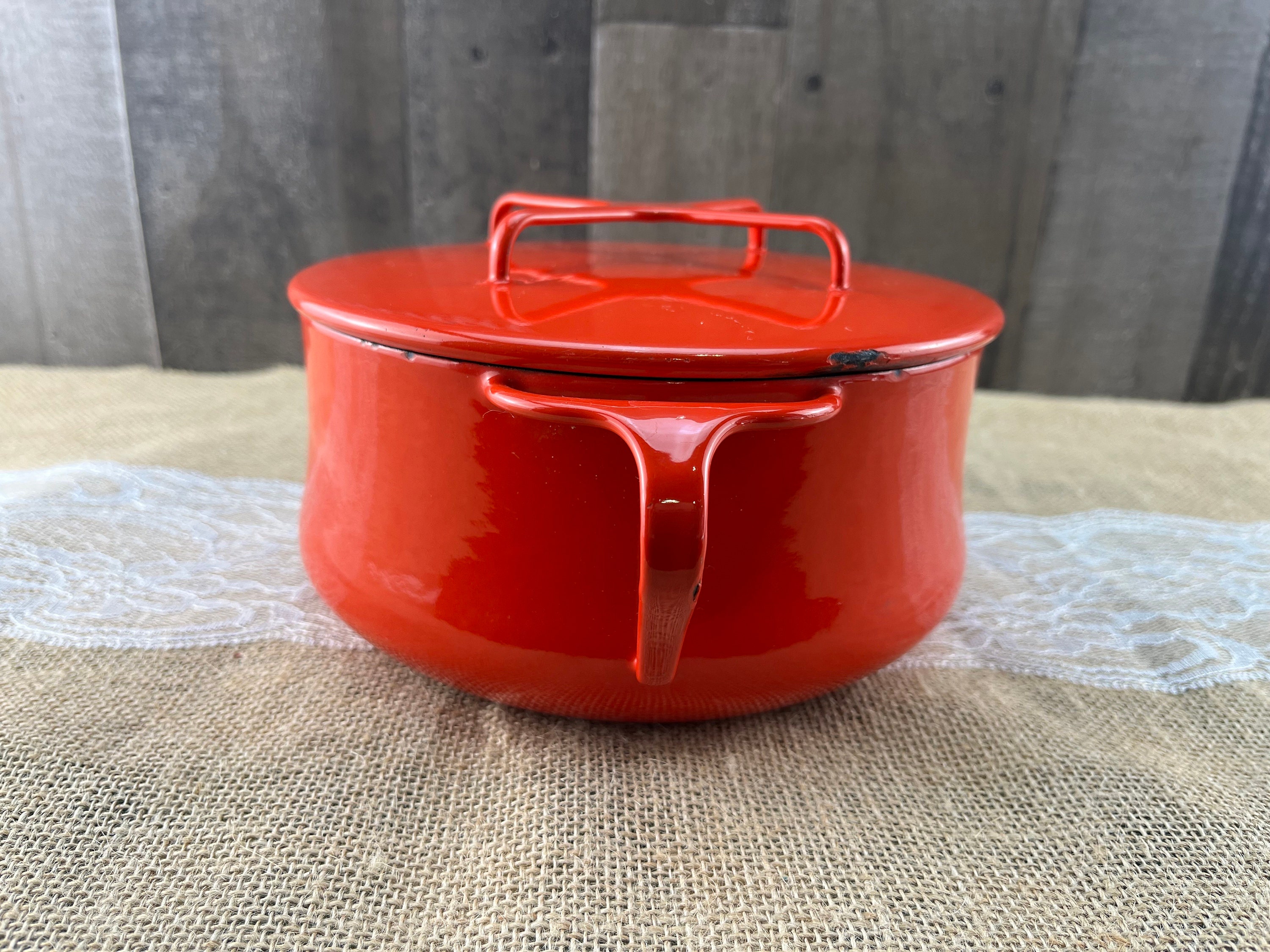 Dnsk Rmed Dansk Kobenstyle Red Dutch Oven Pot Enamel Enamelware Made in France ...