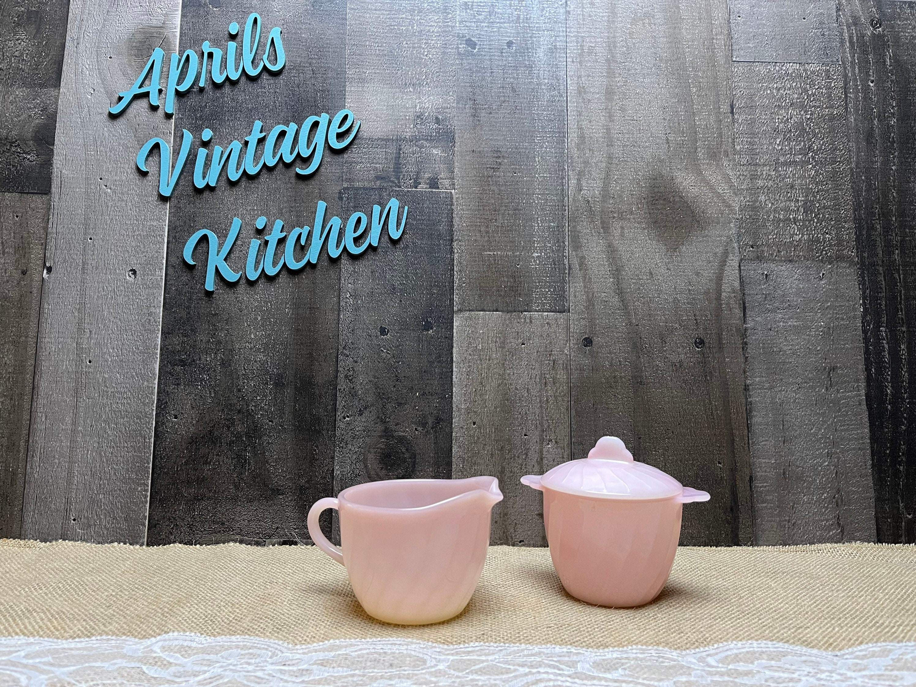 Fire King Jadeite Creamer and Sugar - Etsy
