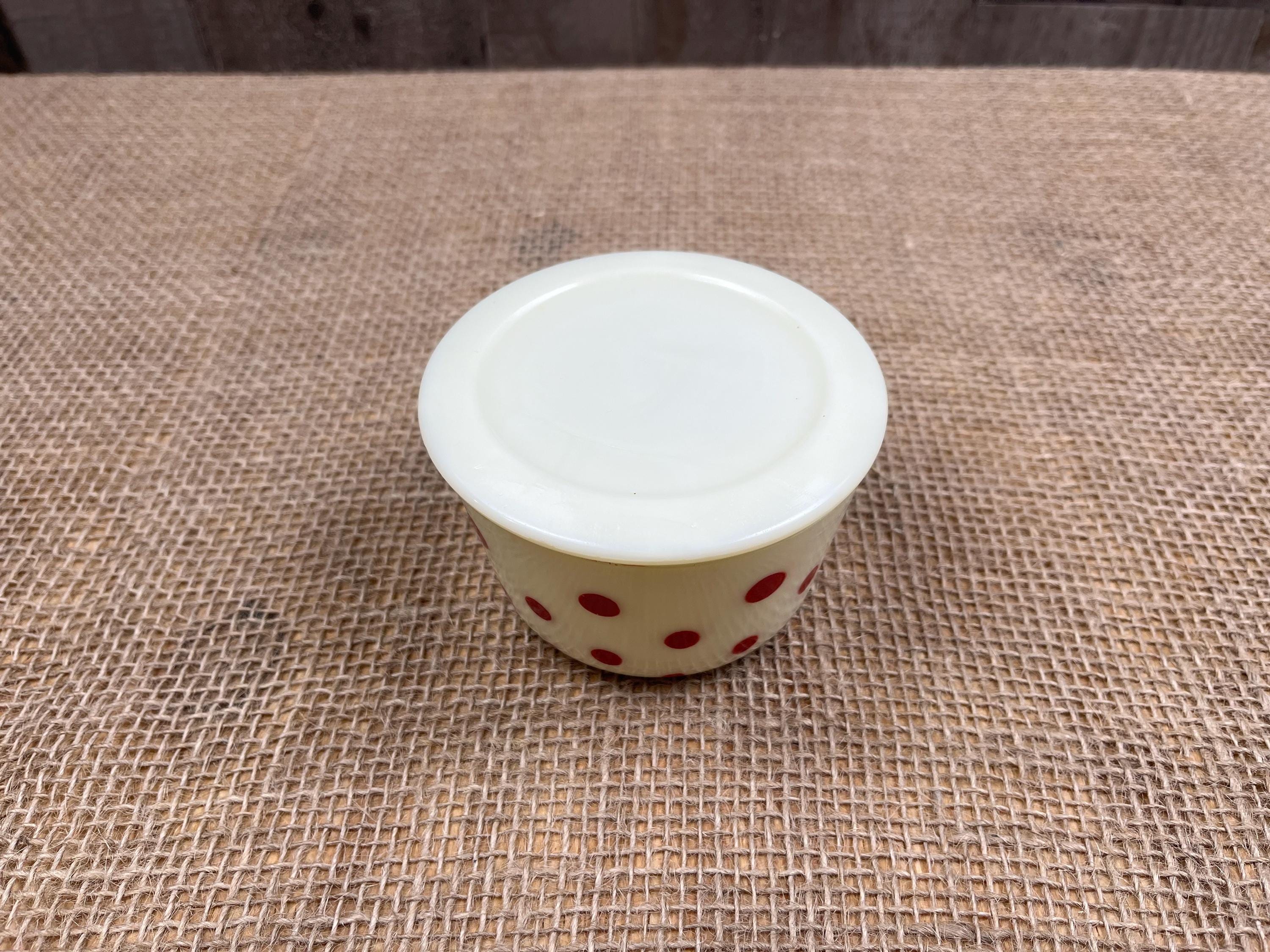 Mckee Custard Red Polka Dot Dots Custard Refrigerator Dish Bowl 