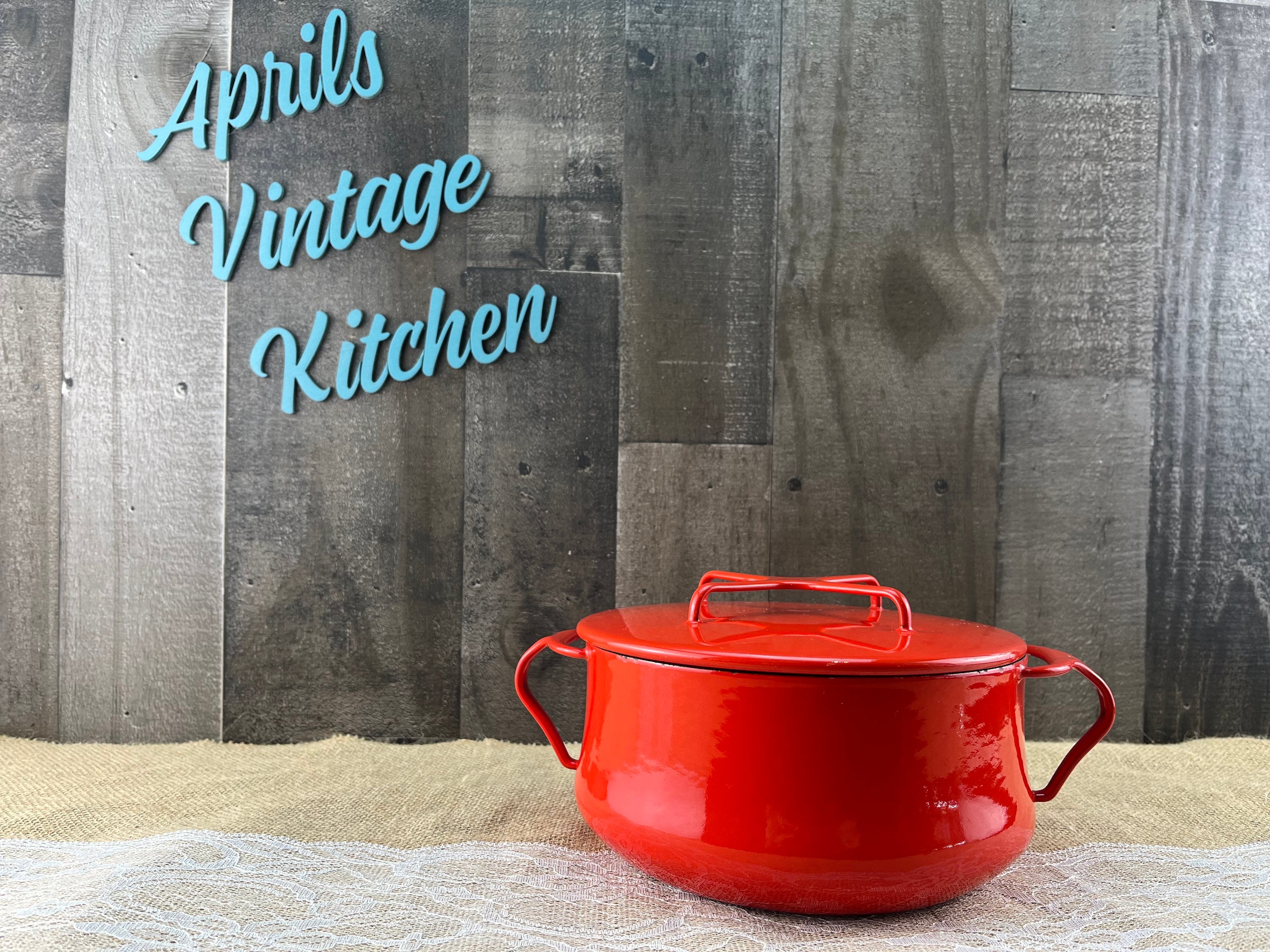 Dnsk Rmed Dansk Kobenstyle Red Dutch Oven Pot Enamel Enamelware Made in France ...