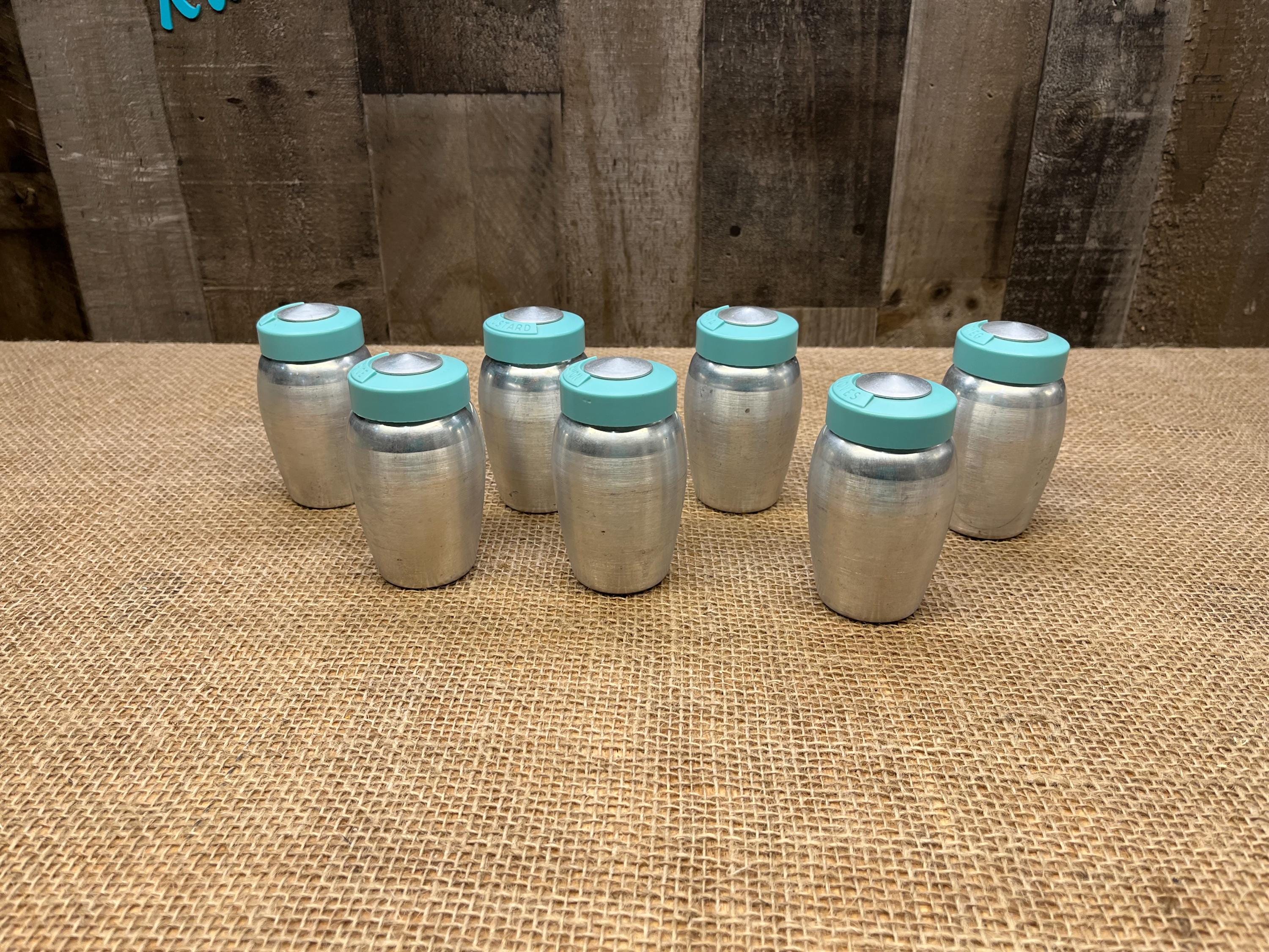 Vintage Kromex Spice Rack and Canister Set Turquoise Teal Blue - Etsy