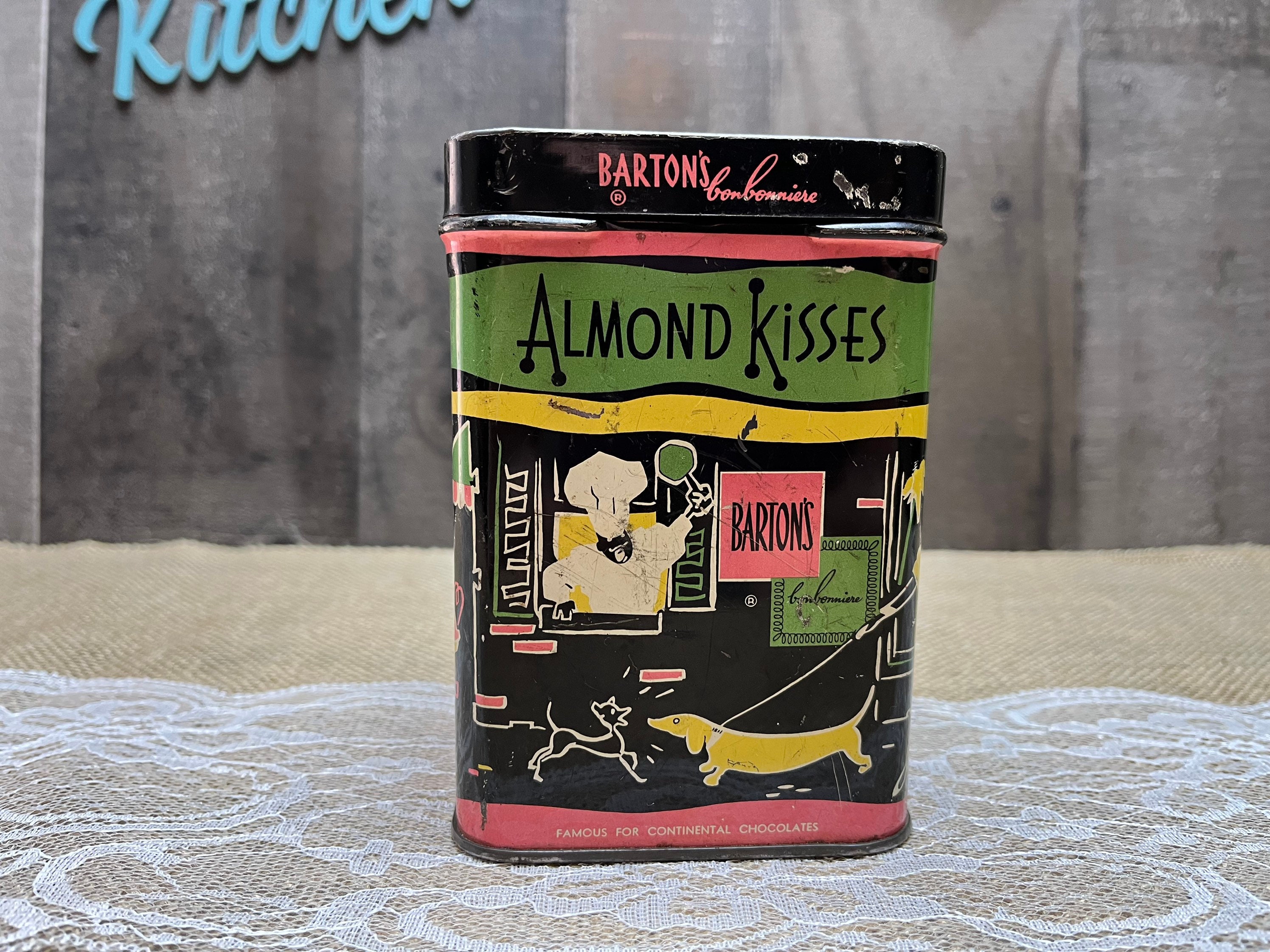 Vintage Bartons Candy Tin Metal Box Almond Kisses Etsy