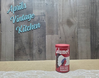 Vintage Indian Head Calumet Double-Acting Baking Powder 1LB Tin