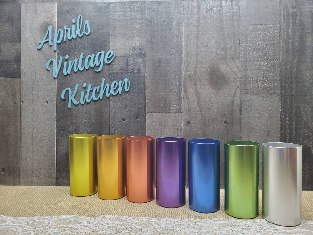 RVANest - Remember these? Set of 8 vintage aluminum tumblers and matching  pitcher. Perfect for your July 4th get-together. We're open all weekend  Saturday 10-5, Sunday 12-4 and Monday 11-5. Stop by