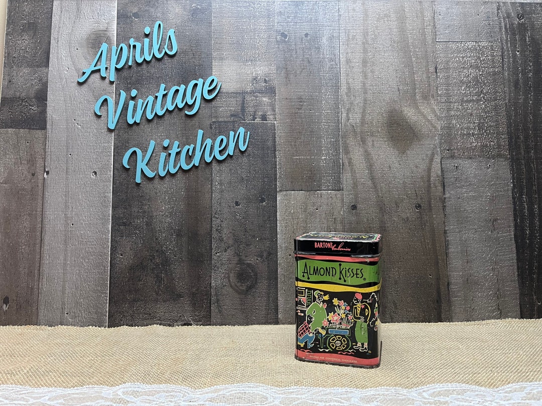 Vintage Bartons Candy Tin Metal Box Almond Kisses Etsy