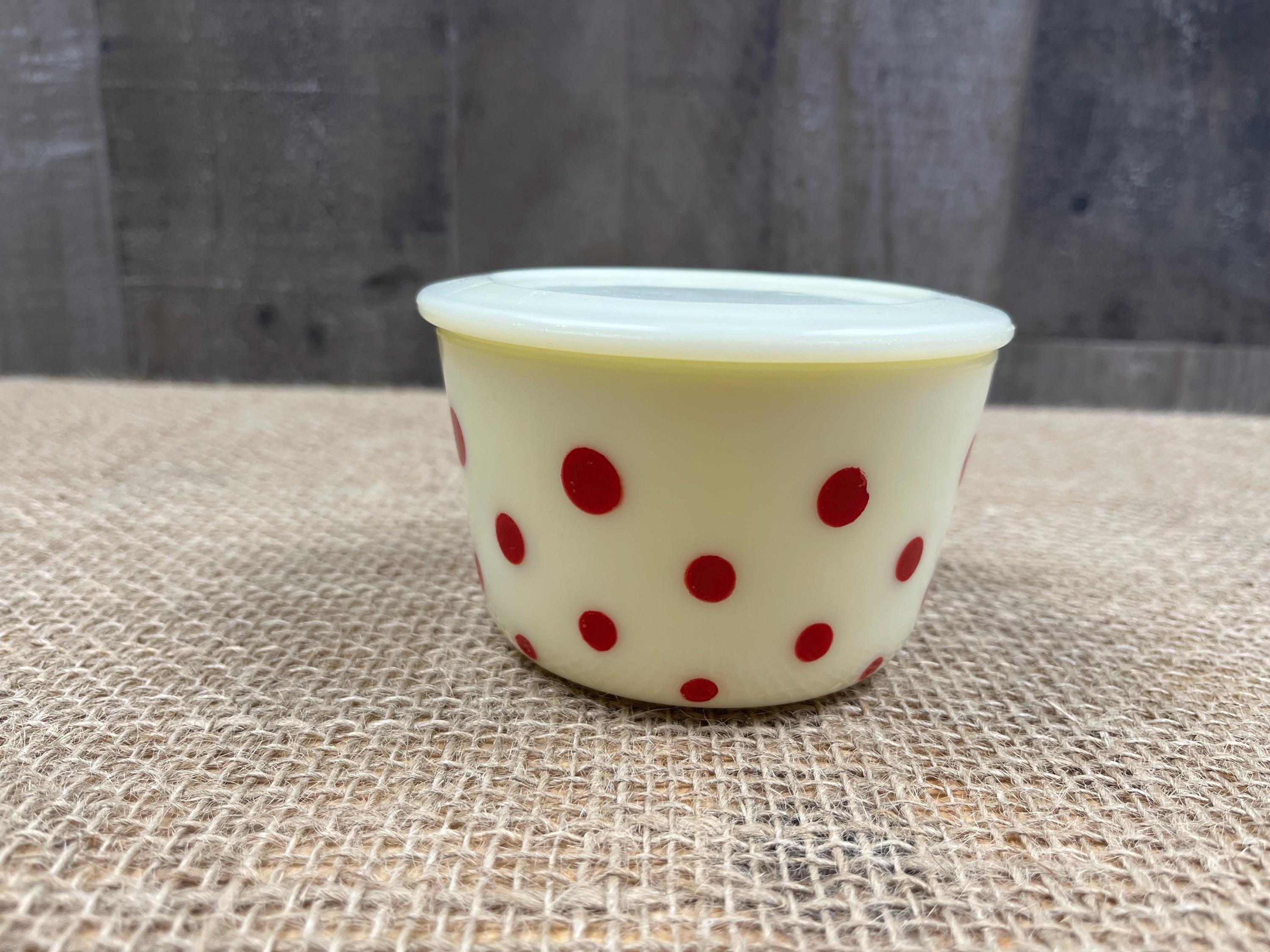 Mckee Custard Red Polka Dot Dots Custard Refrigerator Dish Bowl 