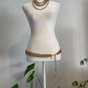 小物 GUCCI Chain Link Buckle Belt WHITE GOLD Gucci Link Belt - Etsy