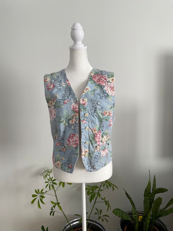 Vintage 80s/90s Lizwear Floral/Cottagecore Vest