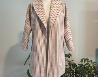 Vintage 70s Handmade Candy Stripes Chore Jacket