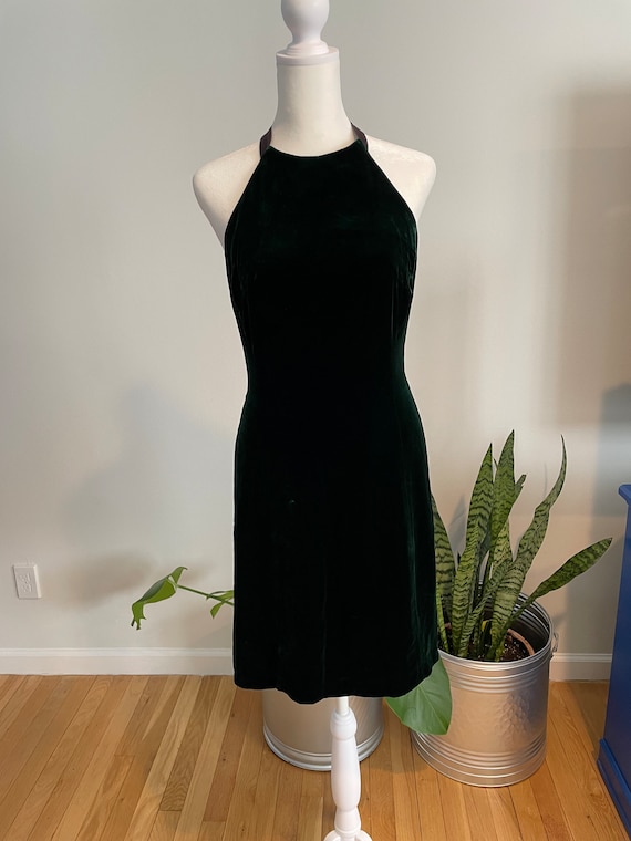 Vintage 80s/90s Nicole Miller forest green velvet 