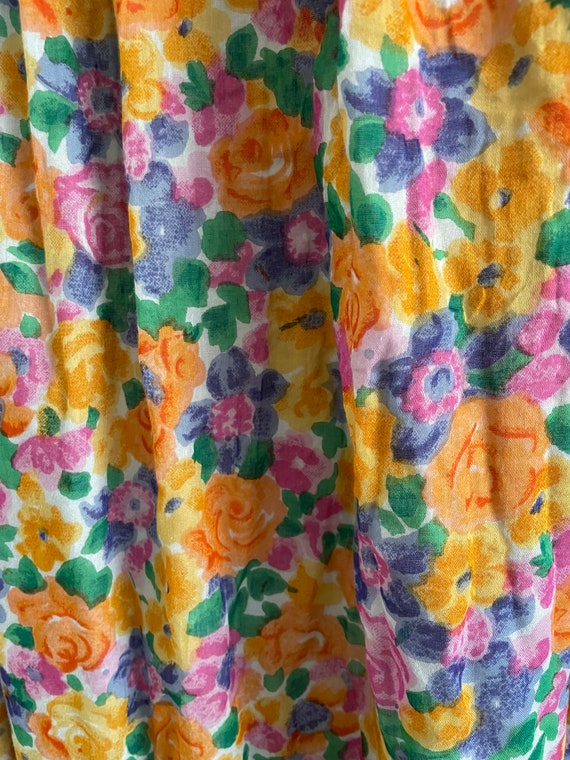 Vintage 80s/90s Colorful Floral Print Maxi Dress - image 10