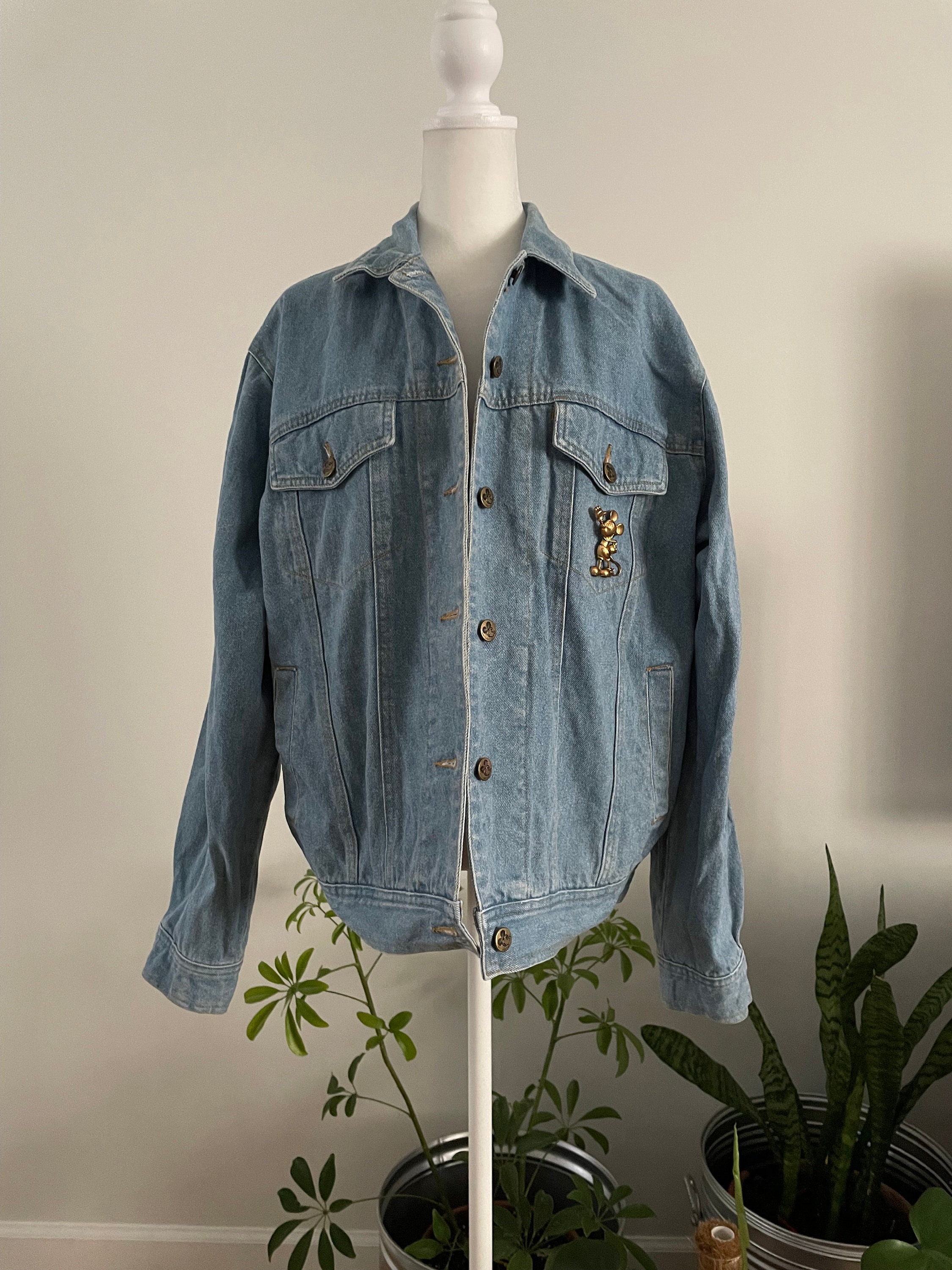 Vintage Mickey Mouse Denim Jacket - Etsy Vintage Mickey Mouse Denim Jacket - Etsy