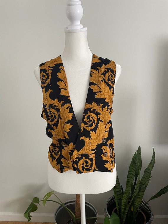 Vintage 90s Versace style/Baroque Print Vest