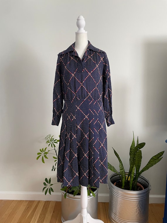 Vintage 60s/70s Handmade Geometric/Polka Dot Print