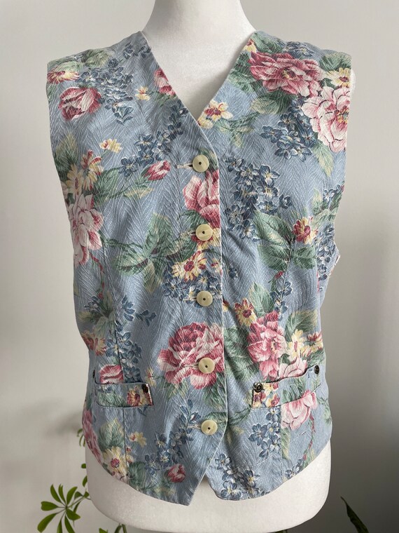 Vintage 80s/90s Lizwear Floral/Cottagecore Vest - image 3