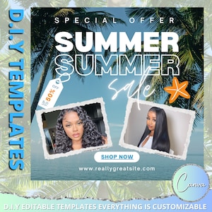 Summer Flash Sale Flyer, DIY Flyer Template Design, Lash and Nails Flyer, Hair Business Flyer, Hot Girl Summer, Premade Social Media Flyer
