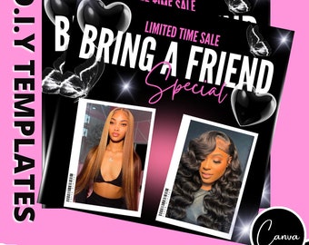 Bring A Friend&#39; Sale Flyer | Bestfriend Deal Flyer | Customizable Canva Template