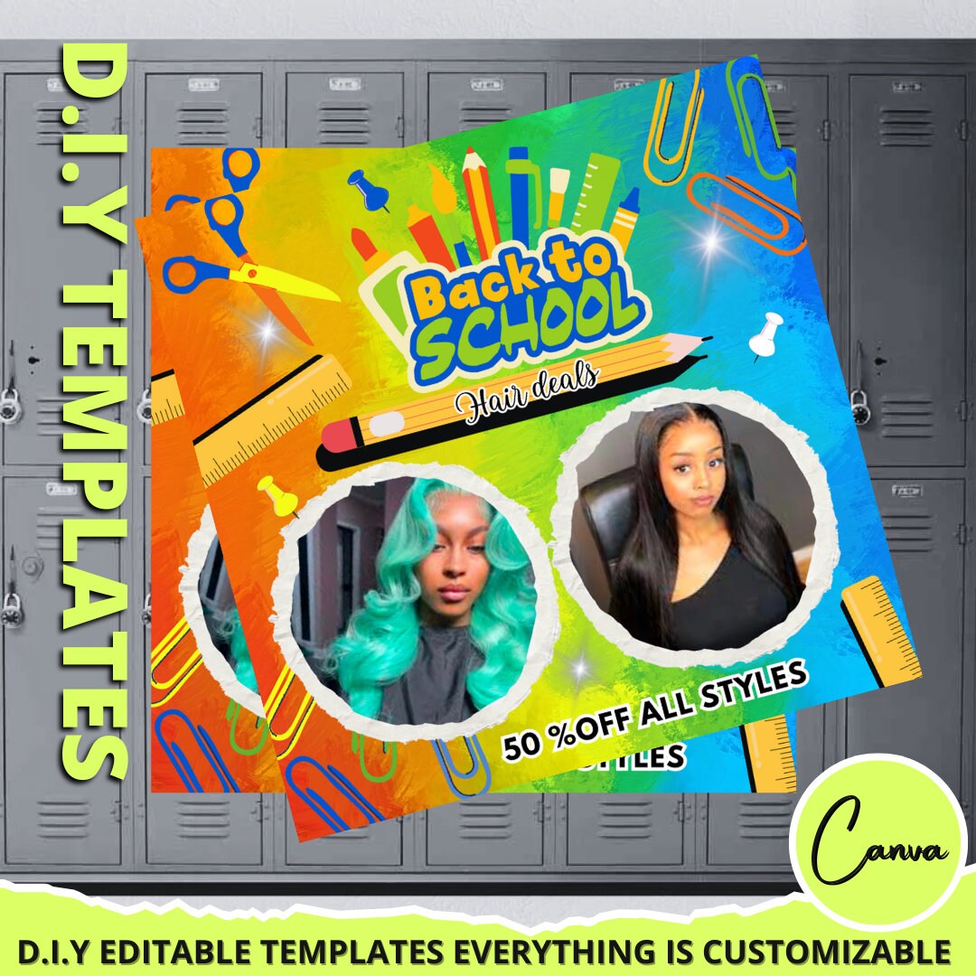 Back to School Flyer, DIY Flyer Design, Hair Flyer, Lash Flyer, School