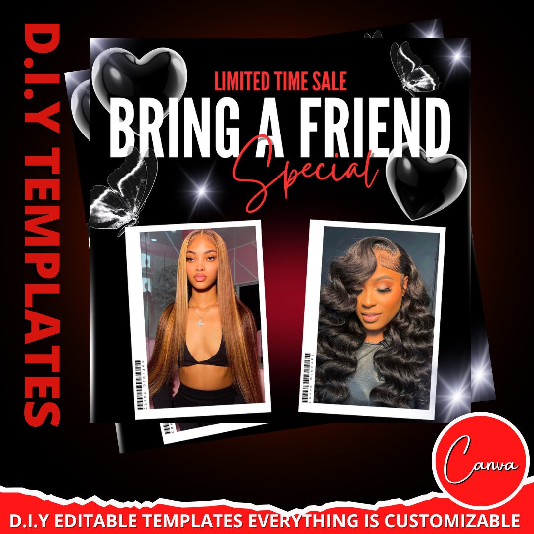 Bring A Friend' Sale Flyer | Bestfriend Deal Flyer | Customizable Canva Template