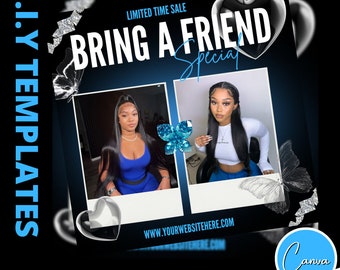 Bring A Friend&#39; Sale Flyer | Bestfriend Deal Flyer | Customizable Canva Template