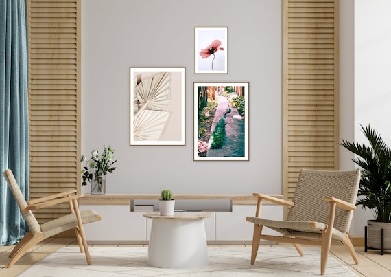 Soft Fire – Feng Shui Fame & Reputation Printable Art Set of 3 – Minimal Elegant Wall Decor