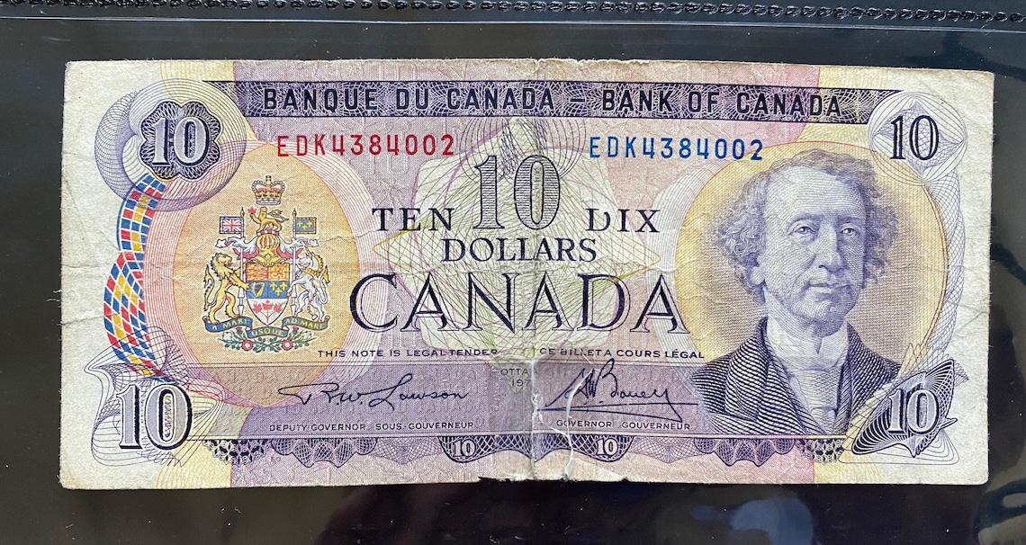 1974 Rare Canadian 10 dollar bill Etsy 1974 Rare Canadian 10 dollar bill Etsy
