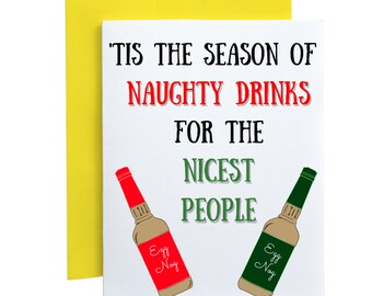 Naughty Drinks for Nicest People | Black Owned Greeting Card | African American Card