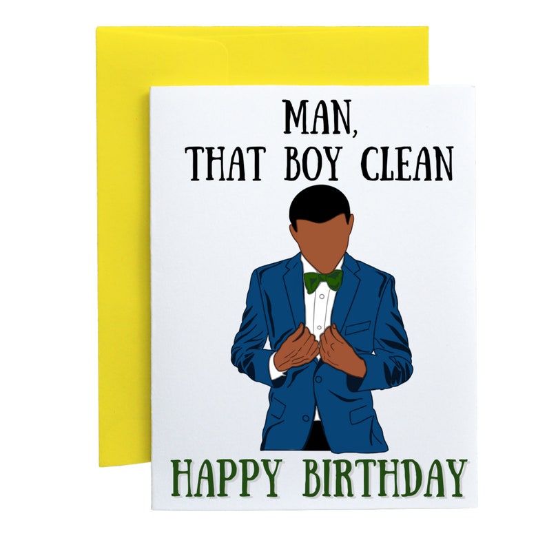 That Boy Clean Birthday Suit Selfie Black Owned Greeting Card African