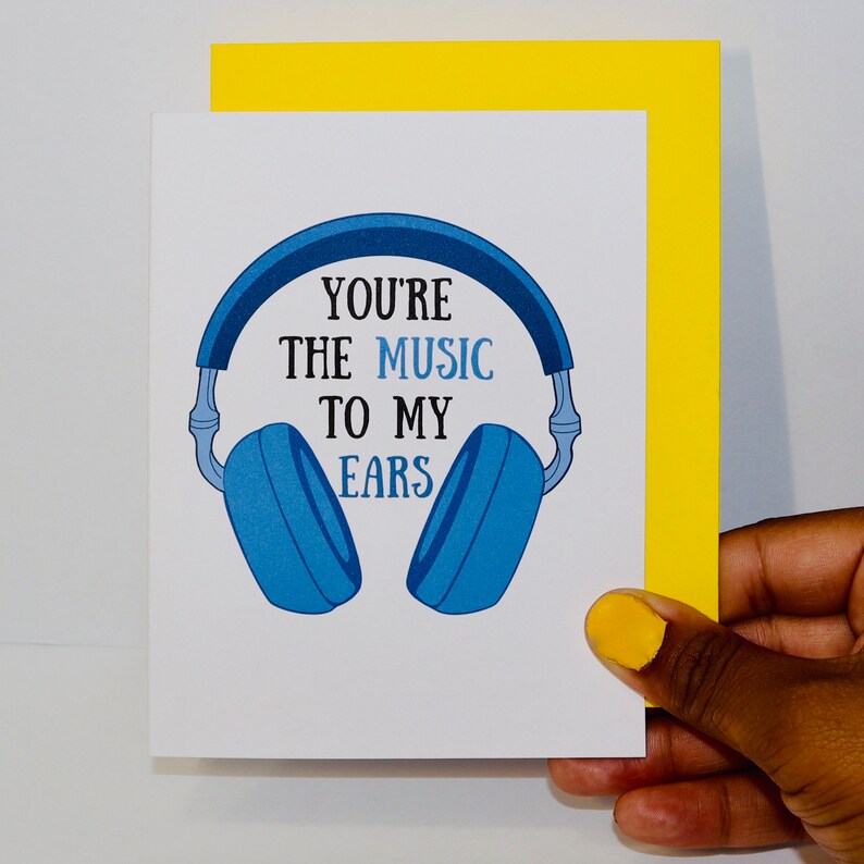 You're the Music to My Ears headphones Black Owned Greeting Card