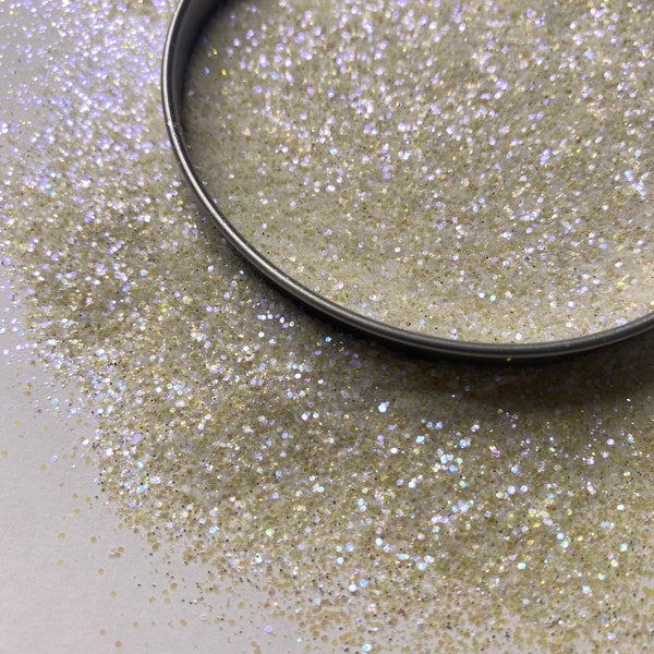 White Glitter, White Iridescent Glitter, White Fine Glitter, Fine Glitter, Glitter for Nails, Polyester Glitter, SANDY BEACHES