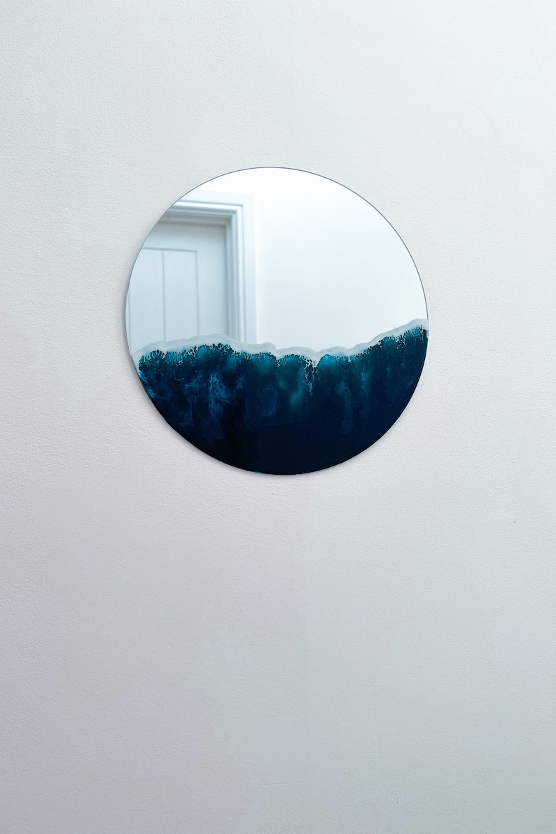 HAND PAINTED Wave Mirror FREE Shipping image 3