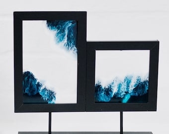 Twin frame frame Hand painted wave art -FREE SHIPPING UK