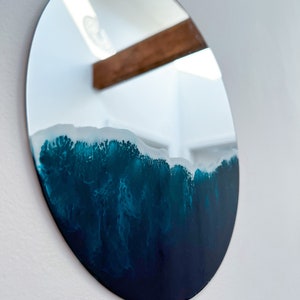 HAND PAINTED Wave Mirror FREE Shipping image 4